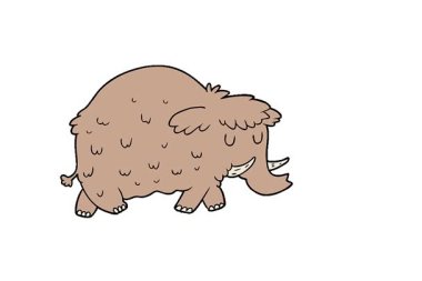 Basit bir döngü çizgi filmi tarih öncesi mamut.