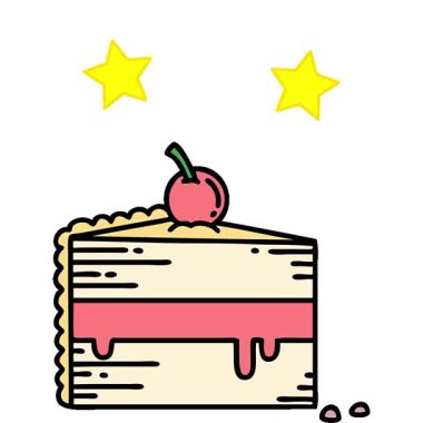 Geleneksel bir pasta dilimi şeklinde basit bir döngü dövmesi.