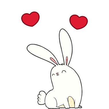 Basit bir döngülü sevimli çizgi film tavşanı