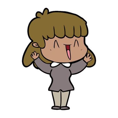 Basit bir çizgi film kadını.