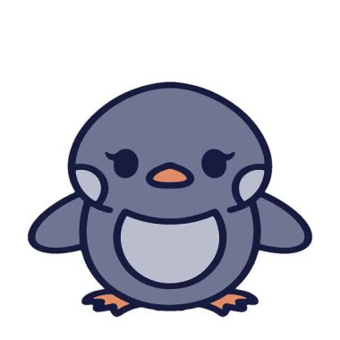 Basit bir döngülü sevimli çizgi film pengueni.