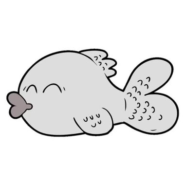 Basit bir çizgi film balığı.