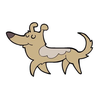 Basit bir çizgi film köpeği.