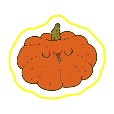 Basit bir döngülü mutlu çizgi film balkabağı.