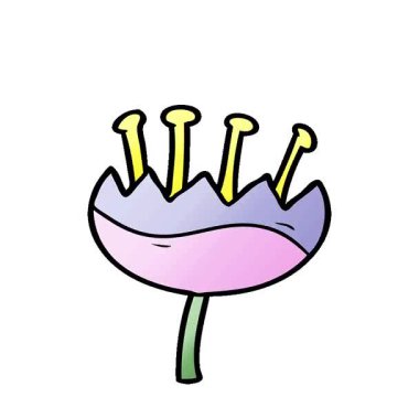 Basit bir çizgi film çiçeği.