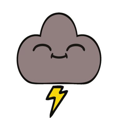 Basit bir fırtına bulutunun basit bir çizgi filmi.