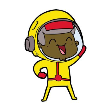 Basit bir döngülü mutlu çizgi film astronotu.