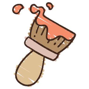 Basit bir boyanmış fırça tebeşiri çizimi