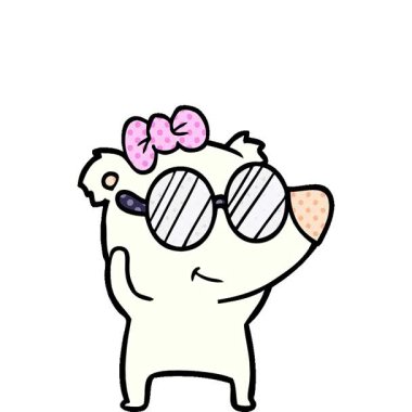 Basit bir dişi kutup ayısı çizgi filmi.