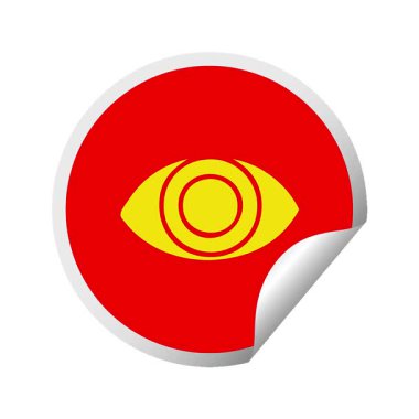 Basit bir döngülü dairesel soyma çıkartması göz karikatürü.