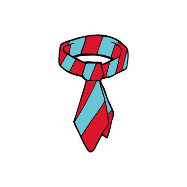 Basit bir çizgi film çizim kravatı.