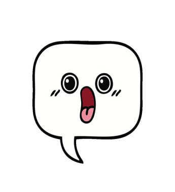 Basit bir konuşma baloncuğunun basit bir çizgi filmi.