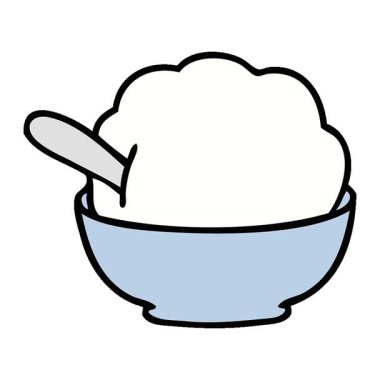 Basit bir döngü hareketli el çizilmiş karikatür dondurma kasesi.