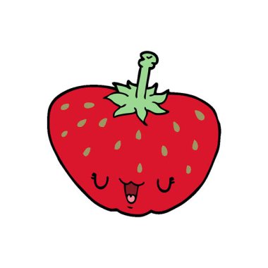 Basit bir çizgi film çizgi filmi çileği.