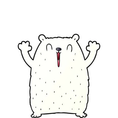 Basit bir mutlu kutup ayısı çizgi filmi.