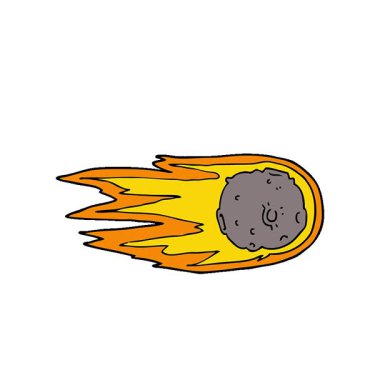 Basit bir döngü çizgi film kuyruklu yıldızı.