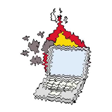 Basit bir çizgi film animasyonu kırık dizüstü bilgisayar