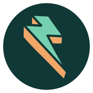 Basit bir döngü animasyon simgesel dövme tipi şimşek görüntüsü