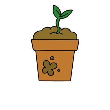 Basit bir döngü hareketli el çizimi çizgi film fidanı