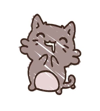 Basit bir döngü animasyonu Sevimli Kedi Tebeşiri Çizimi