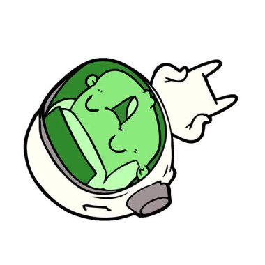 Basit bir döngülü mutlu çizgi film astronotu.