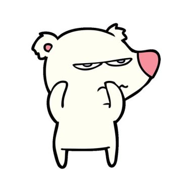 Basit bir döngülü kızgın ayı kutup karikatürü.