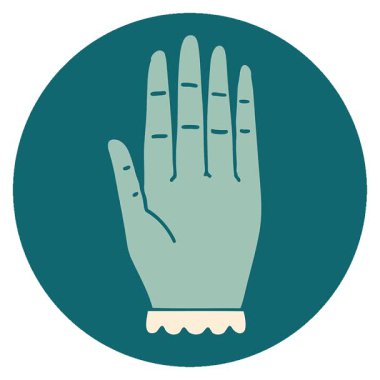 Basit bir döngü animasyon ikonik dövme tarzı bir el resmi