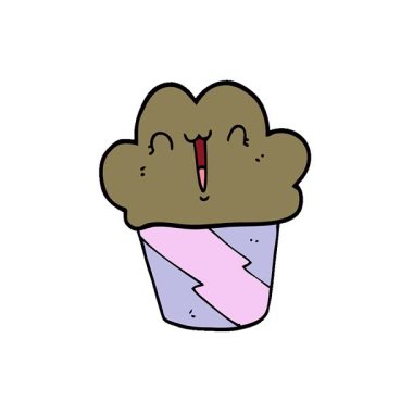 Yüzü olan basit bir çizgi film keki.