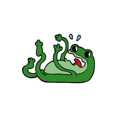 Basit bir çizgi film karalama kurbağası.