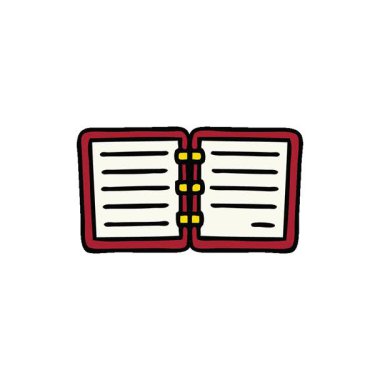 Basit bir döngü animasyonu. Bir not defterinin sevimli çizgi filmi.