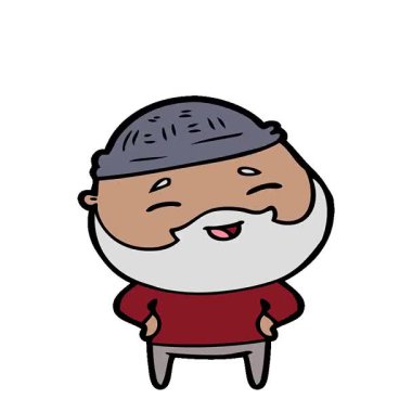 Basit bir çizgi film çizgi filmi mutlu sakallı adam