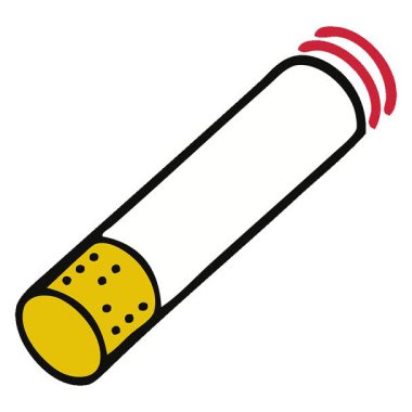 Basit bir çizgi film karakteri sigara çubuğu.