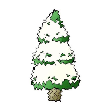 Basit bir çizgi film çizgi romanı. Çam ağaçları.