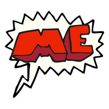 Basit bir döngü çizilmiş serbest konuşma balonu çizgi film ME sembolü