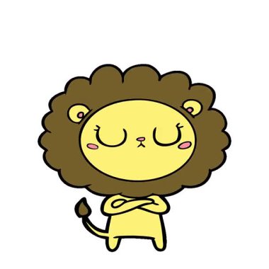 Basit bir çizgi film aslanı.