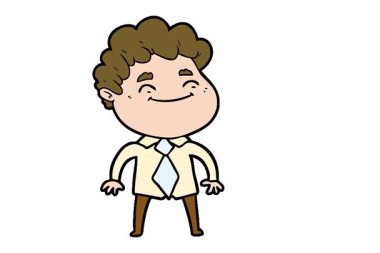 Basit bir çizgi film karakteri dostu adam.