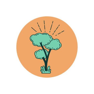 Dövme stili bir ağacın basit bir döngü canlandırma simgesi