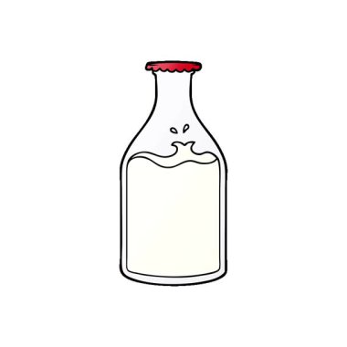 Basit bir çizgi film süt şişesi.