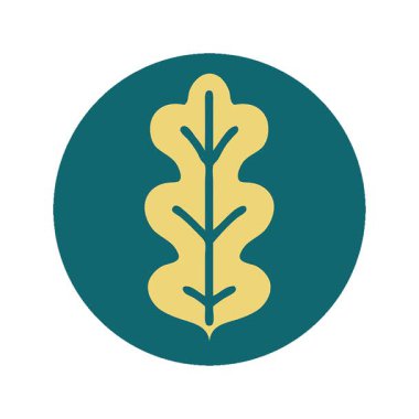 Yaprağın basit bir döngü ikonik dövme görüntüsü