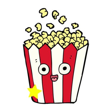 Basit bir çizgi film patlamış mısırı.