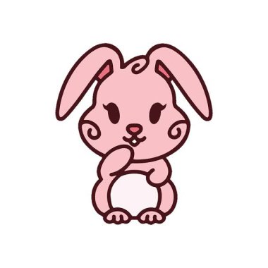 Basit bir döngülü sevimli çizgi film tavşanı