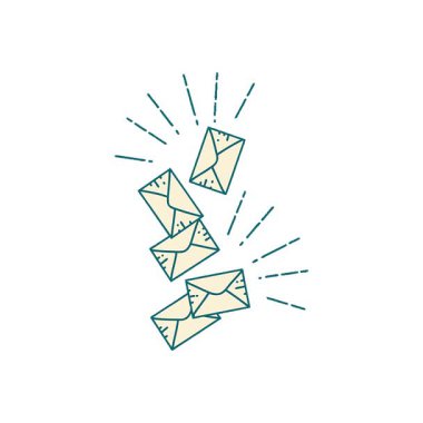 Geleneksel dövme stili düşen harflerin basit bir döngü canlandırması