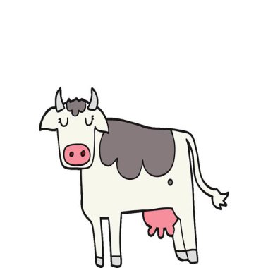 Basit bir çizgi film ineği.