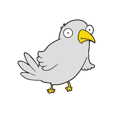 Basit bir çizgi film kuşu.