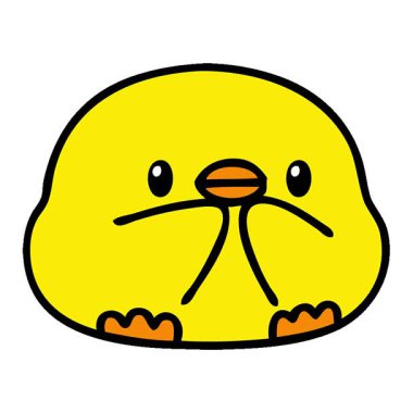 Yavru bir kuşun basit bir çizgi filmi.