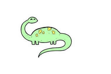 Basit bir döngülü çizgi film dinozoru.