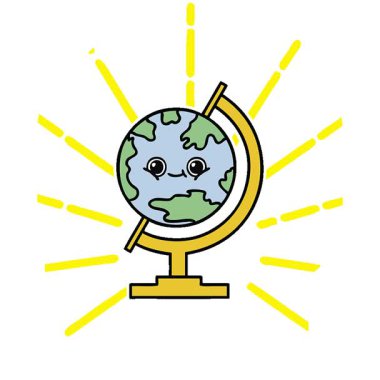 Basit bir döngü animasyonu. Dünyanın sevimli bir karikatürü.