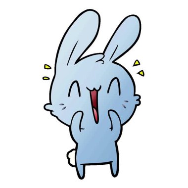 Basit bir döngülü sevimli çizgi film tavşanı