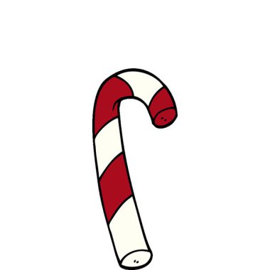 Basit bir döngülü çizgi film çizgili çizgili baston şeker.