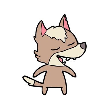 Basit bir çizgi film karakteri gülüyor.